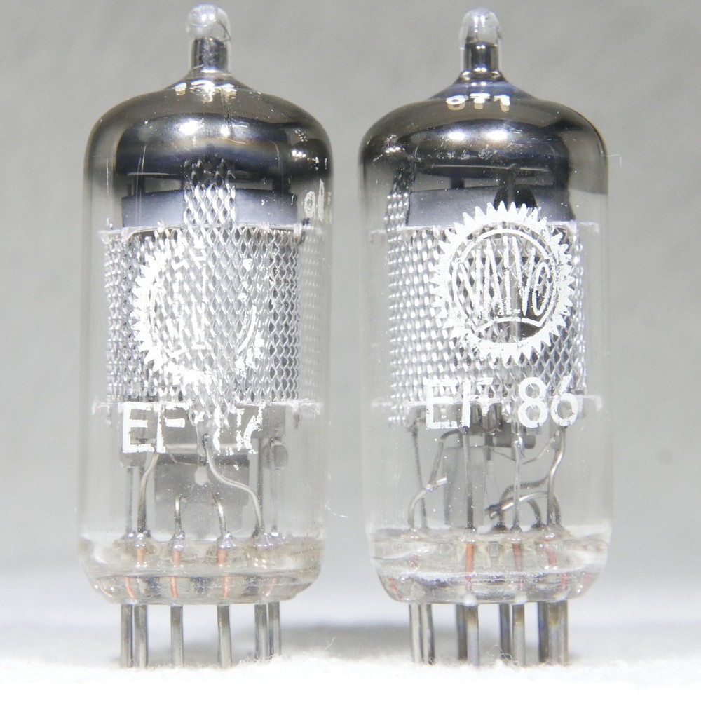 Matched Pair Valvo EF86/6267 Mesh Plate O-Getter Hamburg Germany 1959 Strong