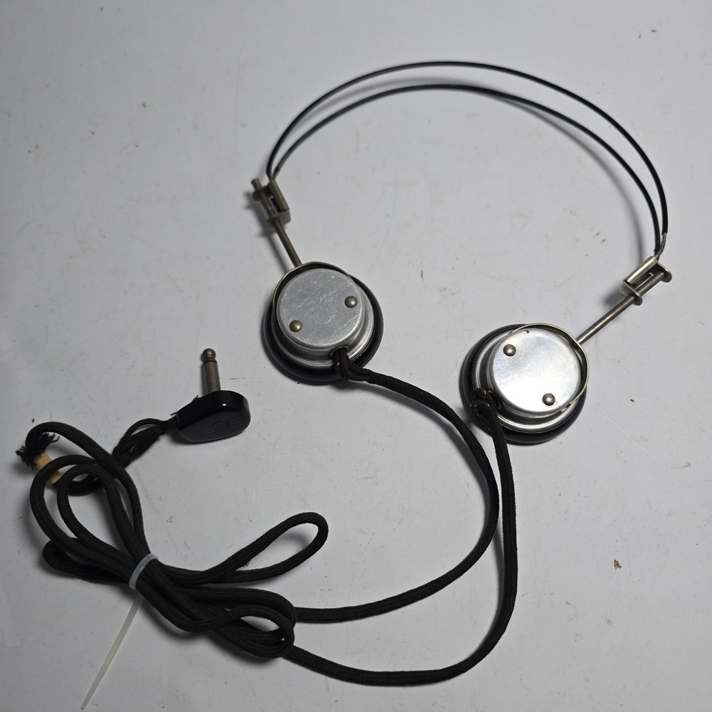 Vintage Trimm Radio Headphones Metal Headband Cloth Cord Untested