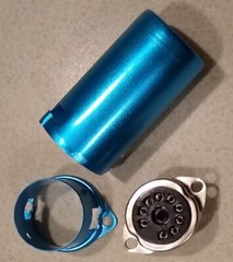 2PCS 9 pin BLUE B9A Bakelite Vacuum Tube Socket Valve Base For 12AX7 with shield