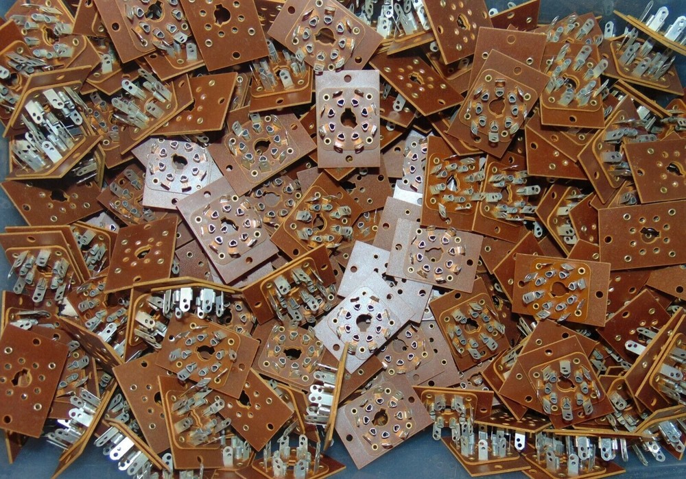 100 PC CINCH NOS Bakelite 8 Pin Vintage tube socket 350B KT88 EL34 5881 6SN7 6L6