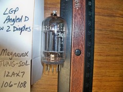 Strong Magnavox by TUNG-SOL Long Gray Plate Angled D Getter 12AX7 / ECC83 Tube