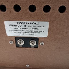 Realistic Minimus-3 Model# 40-913E 7W Max Compact Bookshelf Speakers Working
