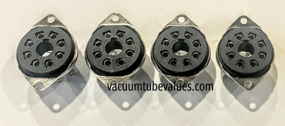 4 pcs 8 PIN Vacuum Tube Socket Bottom Mount 1 1/2″ centers McIntosh MC60 PT8250