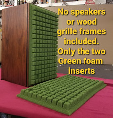 Retro Green.. ‘Sculptured Air’ Foam Grill Inserts..JBL L-100 Century Speakers