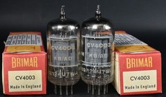 Platinum Grade Matched Pair 1960s CV4003 Brimar Top Ring Getter Amplitrex Tested