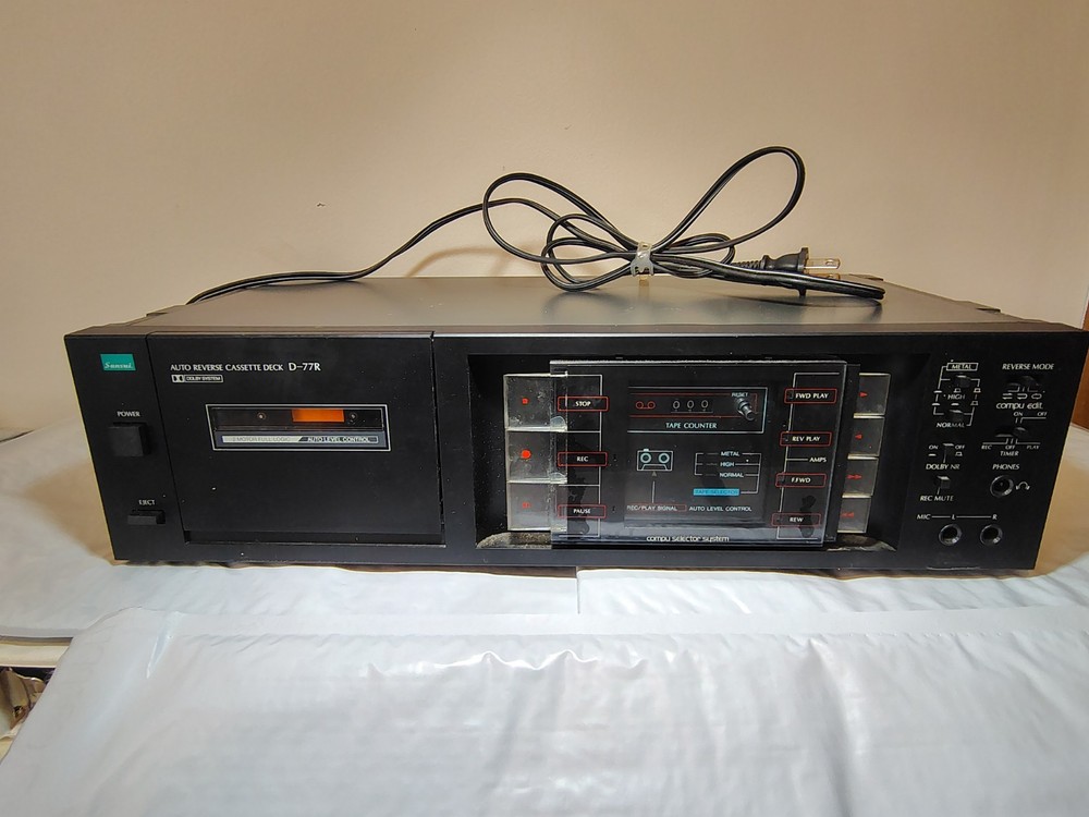 Vintage Sansui D-77R Auto Reverse Cassette Deck w/ Dolby B Noise Reduction