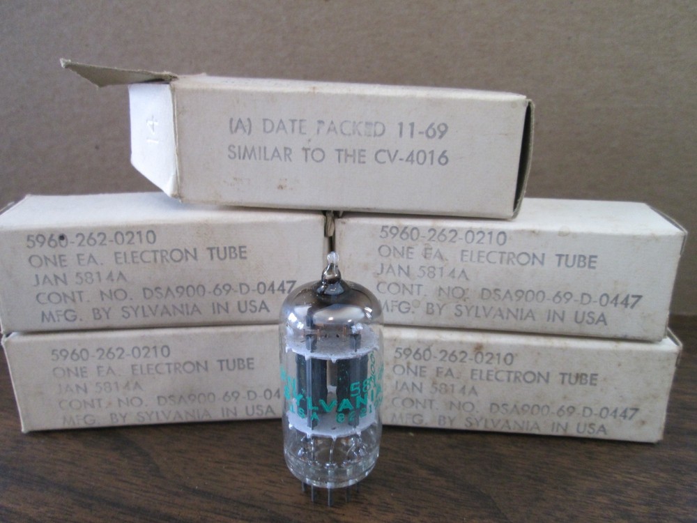 NOS Sylvania JAN-5814A (12AU7) Vacuum tube – Checks good