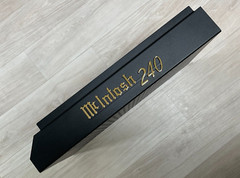 McINTOSH MC240 GOLD/BLACK PLATED LOGO EMBLEM LABEL BADGE – New Reproduction DIY