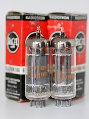 PAIR 12BH7A 7032 RCA MATCHED-PAIR AUDIO TUBES 1960s CRYSTAL-CLEAR TROPHY NOS NIB
