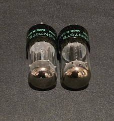 SYLVANIA 6SN7 GTB TUBE 1968 CHROME TOP HALO BLACK V PLATES MATCHED SET