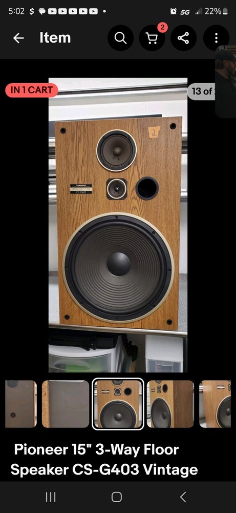 Pioneer 15″ 3-Way Floor Speaker CS-G403 Vintage