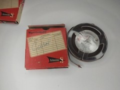 2 Schneider Magnet Band Spule 8 w/ Boxes GERMANY Vintage Radio Spool 3″