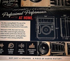 Altec Lansing Model 19 Home Studio Legend Speaker 1976 Poster 19″ x 13″ Horn