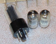 3 NOS RARE TUBES PAIR 12AX7 ECC83 SQUARE GETTERS TALL PLATE 16 POINTS MICA 5Y3GT
