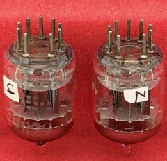 Two GE 6386 Tubes /Amplitrex Tested +100%/D Get /x3 Mica /Black Plates 1958 Date