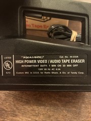 Realistic High Power Video/Audio Tape Eraser Cat. No. 44-233A 120V