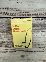 Vintage Radio Shack Nova-37 In Ear Foldable Headphones with Box and Instructions