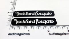 Rockford Fosgate Speaker Badge Logo Custom Made Aluminum Pair Silver & Black