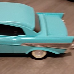 Chevrolet 57 Chevy Video Cassette Rewinder Blue Car Shaped DC 12V 200mA Taiwan