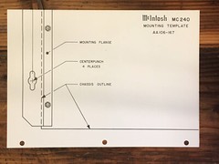 Mcintosh MC240 / MC-240 Amplifier Mounting Template *Original*