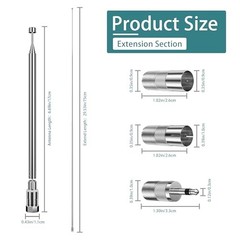 FM Radio Antenna, 75 ohm FM Telescopic Antenna, F Type Male FM Antenna with