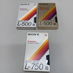 3 Sony Dynamicron L-750, 500 & ES-HG L-500 Betamax Video Tapes Beta 2 SEALED