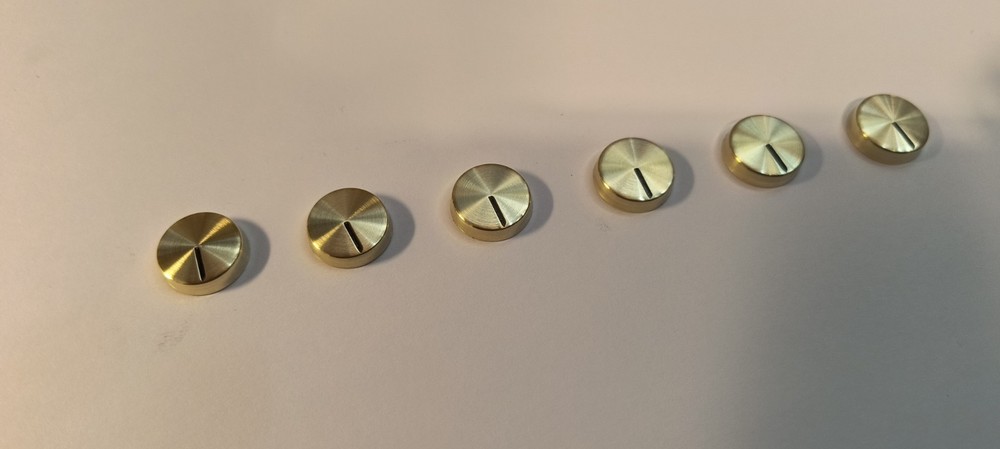 Scott Amplifier, Reciever Tuner Fluted Knob Replacement Brass Caps