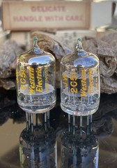 PAIR NOS NIB Western Electric 2C51 396A Vacuum Tubes D GETTER GREEN TIP