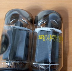 2 Sylvania EL34 6CA7 “OO” Getter Welded Plates Fat Bottle Test Strong (Pair #2)