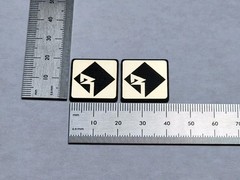 Rockford Fosgate Square Speaker Badge Emblem Logo – Gold Pair With Adhesive