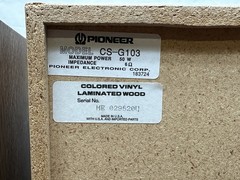 Vintage (1) Pair of Pioneer CS-G103 50W 6 Ohm Speakers – Laminated Wood – TESTED