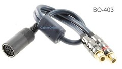 1ft Din-8 Female to 2-RCA Female Legacy Jumper Cable Audio Adapter