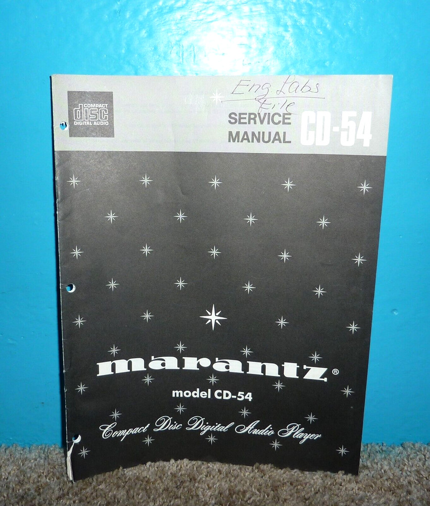 Marantz CD-54 Compact Disc Digital Audio Player Service Manual OEM Good Cond