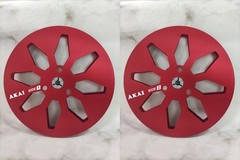 One Pair 7” Akai Tape Reel Silvery Aluminum Reel to Reel Empty Take up Reel