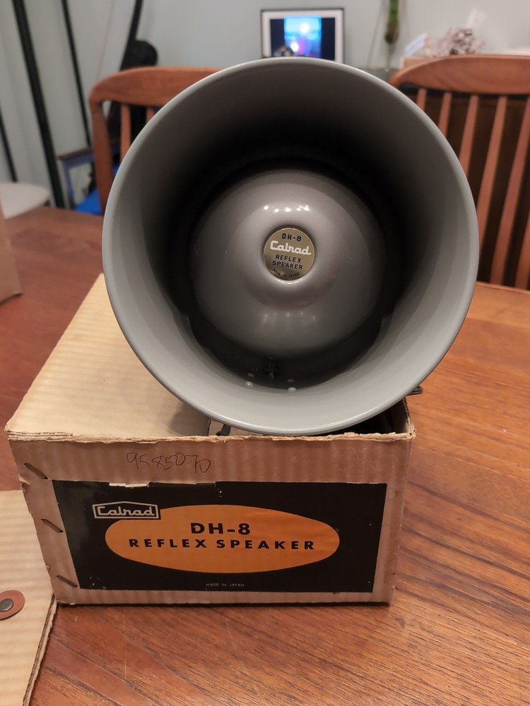 Vintage Calrad DH-8 Reflex Speaker, 8″ Metal Loudspeaker, Made in Japan, EC Box