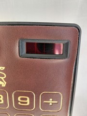 Vintage VITRONIC Solar/Battery Calculator 1980’s NIB Faux Leather Full Size Good