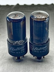 (2) GE 6V6GT Power Tubes Black Glass Black Plates D Getters Test NOS Amplitrex