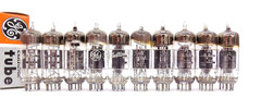 10 Nice Tested Vintage General Electric 12BY7A Black Plate Vacuum Tubes