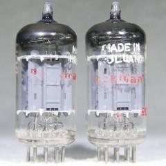 Matched Pair Amperex 7316/ECC186 Long Plate Foil D-Getter Heerlen Holland 1958