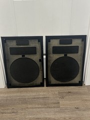 Vintage OEM Set Pair of Klipsch Heresy 1 Black Speaker Grills 2 Original Grilles
