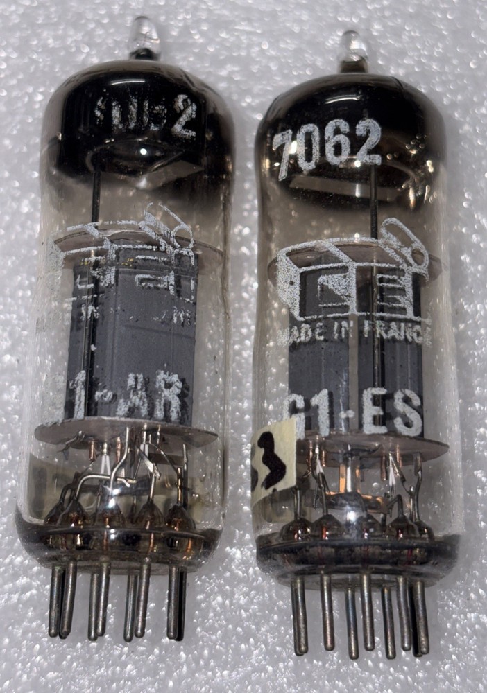 Matched Pair Amperex E180CC 7062 Pinch Waist Foil D Getter Tube TV7 Strong #3