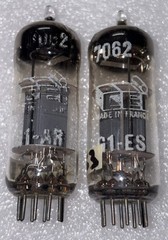 Matched Pair Amperex E180CC 7062 Pinch Waist Foil D Getter Tube TV7 Strong #3