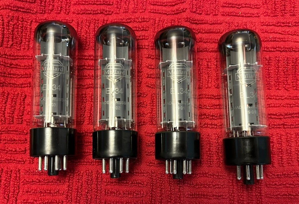 MATCHED QUAD EL34/6CA7 MULLARD NOS Tube Lampe Valve 12