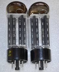 Tightly Matched Pair 5U4GB/5AS4A Sylvania NOS black plate/tall boy Tubes tested