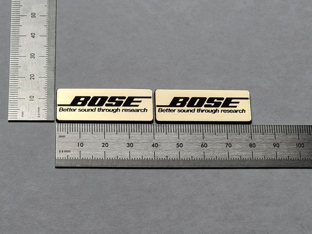 Bose Speaker And Equipment Badge Logo Emblem – Brushed Gold / Black