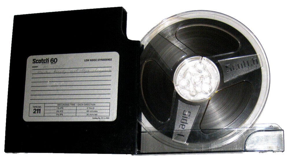 Scotch 211 Reel to Reel Tape Low Noise/Dynarange 60 Minutes 3M Open Plastic Case