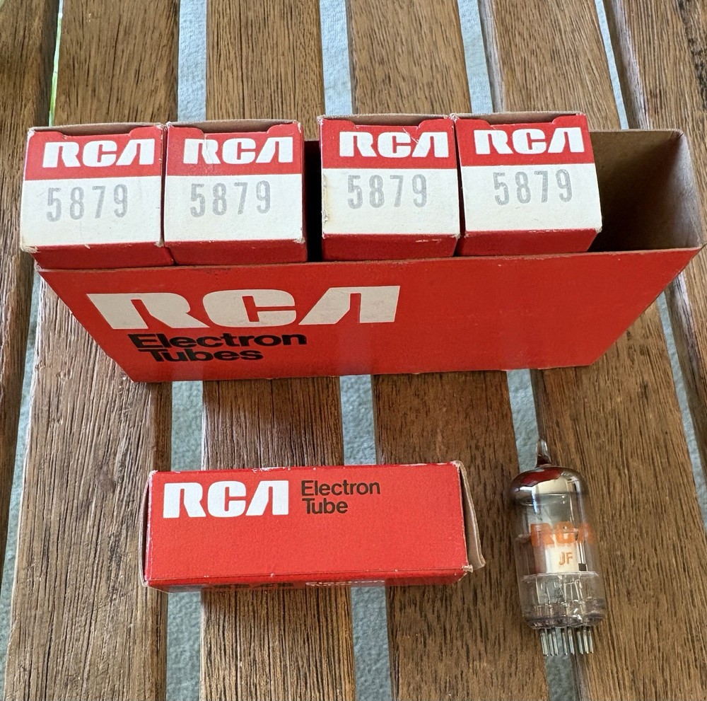 5 pieces matching RCA New Old Stock 5879 Vacuum Tube In Box