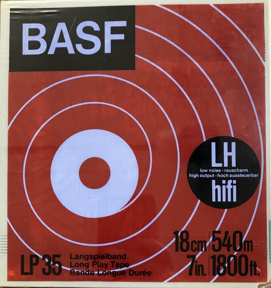 BASF LP35 LH Reel to Reel Recording Tape, Early Gen, LP, 7″ Reel, 1800 ft