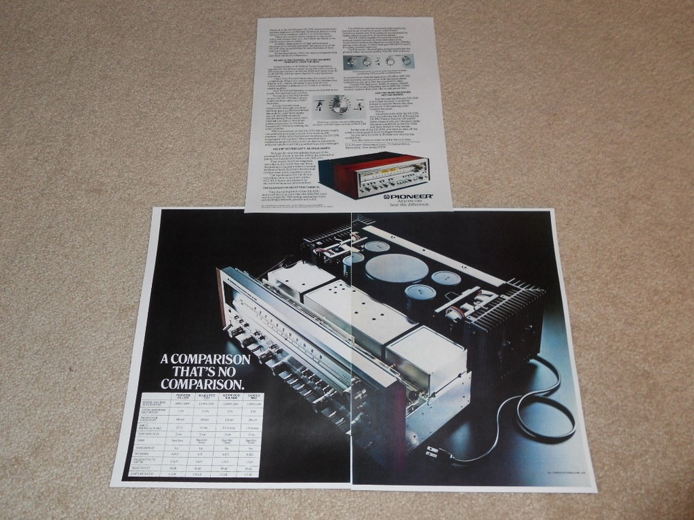 Pioneer SX-1250 Ultimate Receiver Ad, 3 pg, 1976, Article, Specs, Info, Frame It