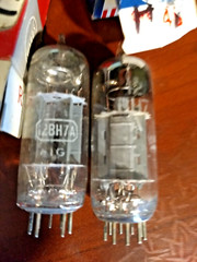 2 x 12BH7A Tubes unknown Brand 1= Made in JAPAN Tested Good Grey Plates O-Getter